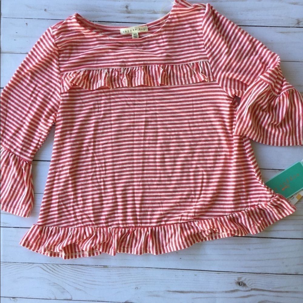 Girls striped bell sleeve blouse  5 for $25